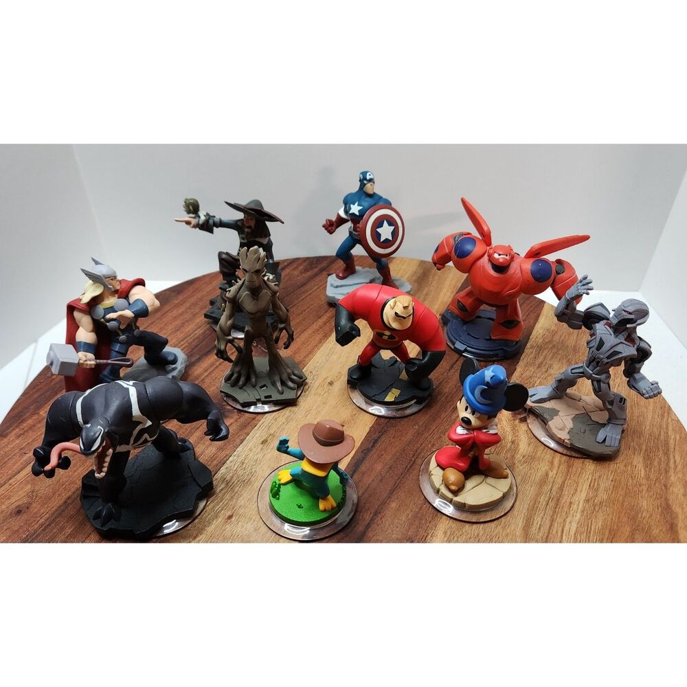 Disney Infinity Figure Lot – 10 Characters – Marvel + Star Wars + Disney